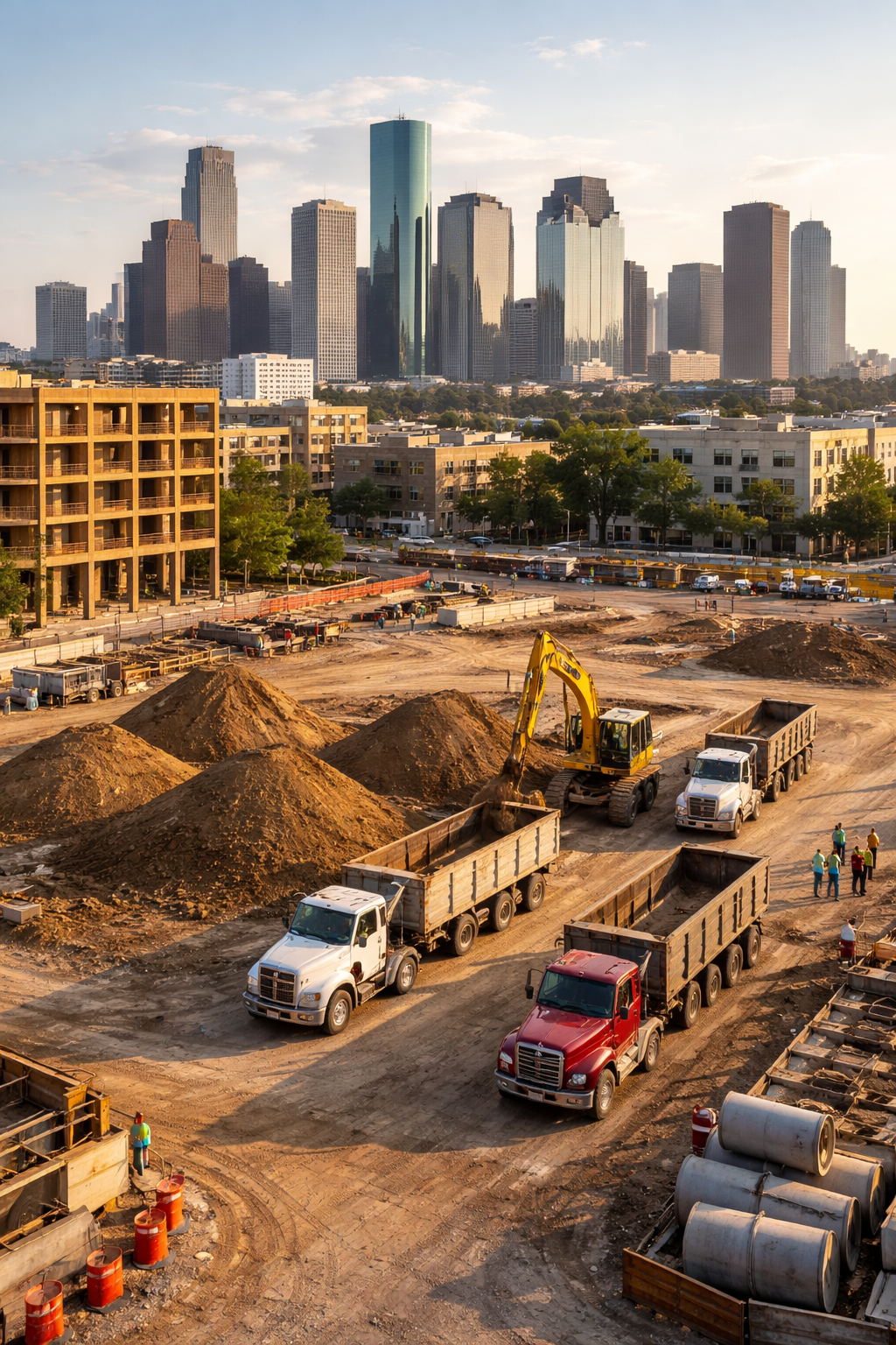 Sell excess fill dirt in Houston, TX construction zone