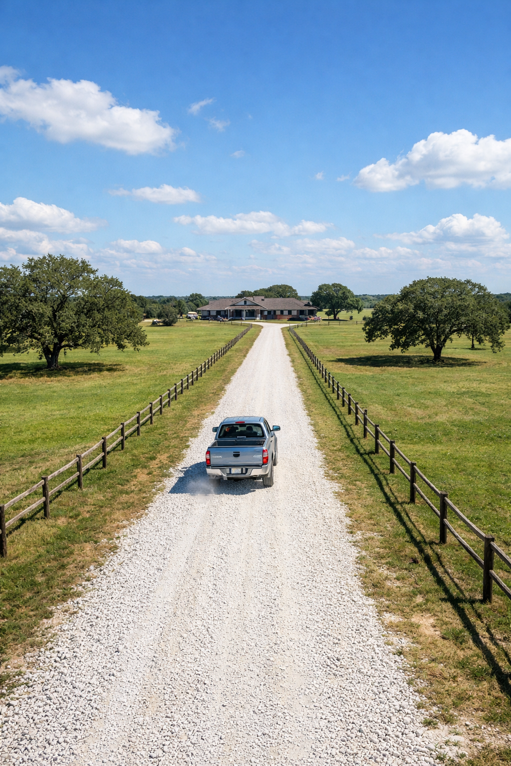 Buy gravel in Houston TX for rural driveway and access road installation