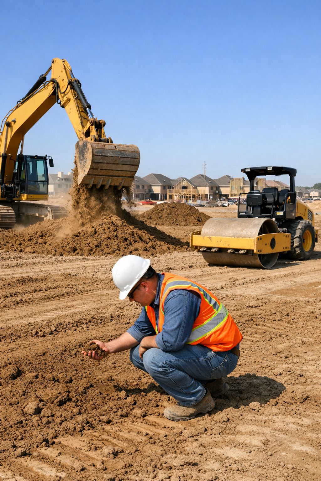 Contractor buying fill dirt in Houston for site preparation project.
