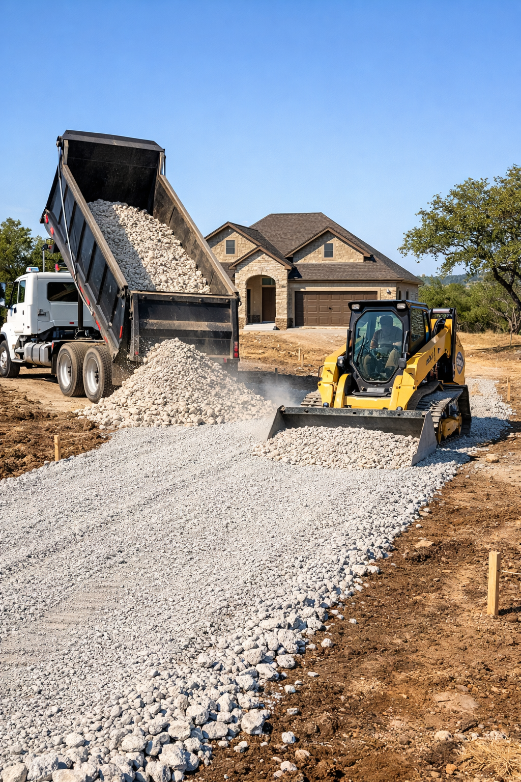 Buy gravel in San Antonio, TX for residential driveway installation using crushed limestone.